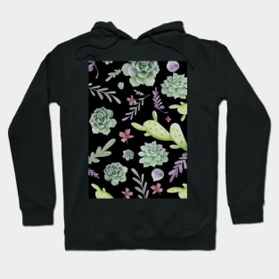 Cactus and Wreath Watercolor Pattern 3 Hoodie